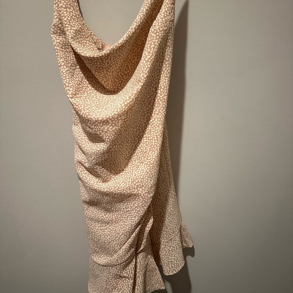 She + Sky Cream Asymmetrical Dress